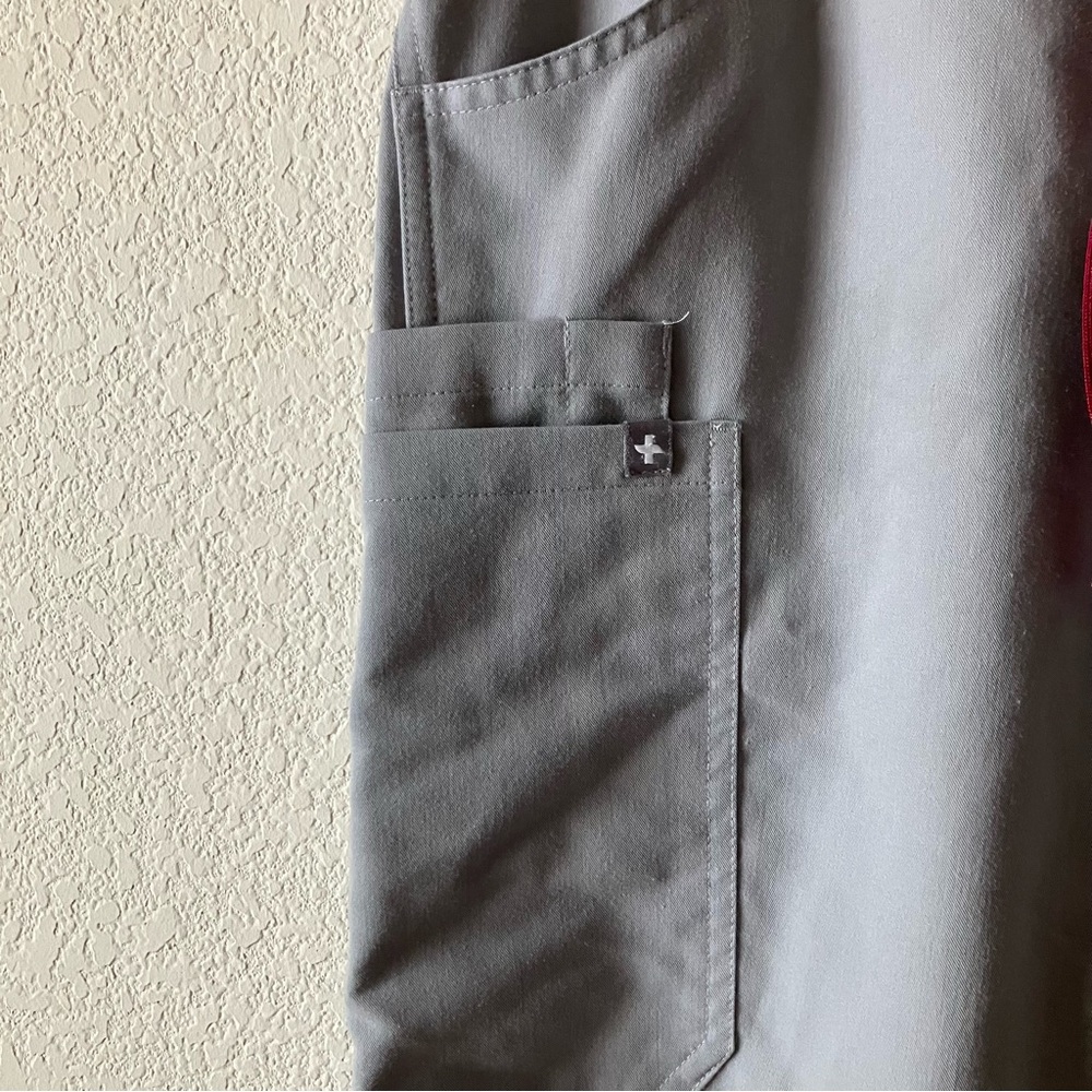 Figs Gray Solid Colored Comfortable Elastic Waist… - image 3